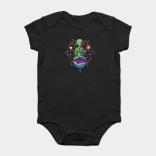 Spiritual Buddha mindfulness meditation Alien Baby Bodysuit